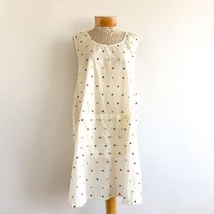 Gudrun Sjoden Organic Cotton Ivory + Diamond Print Pinafore Apron Pocket Size XL